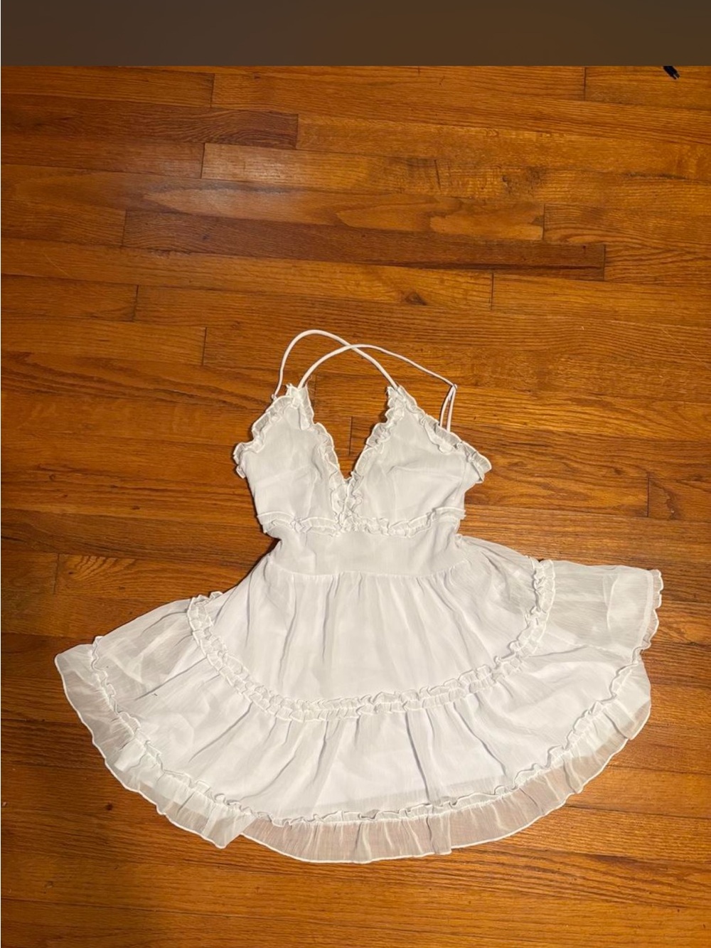 Lucy in the Sky White Ruffle Mini Dress